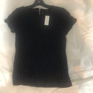 BRAND NEW ANN TAYLOR POLKA DOT PULLOVER BLOUSE - S